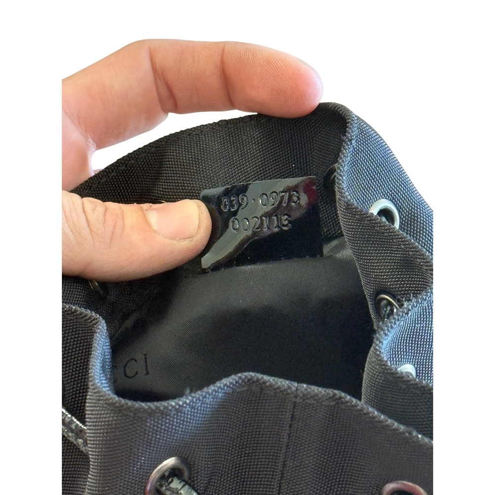 Vintage Gucci Black Canvas Drawstring Pouch Bag - Serial 039-0973 Tom Ford Era - Picture 7 of 11